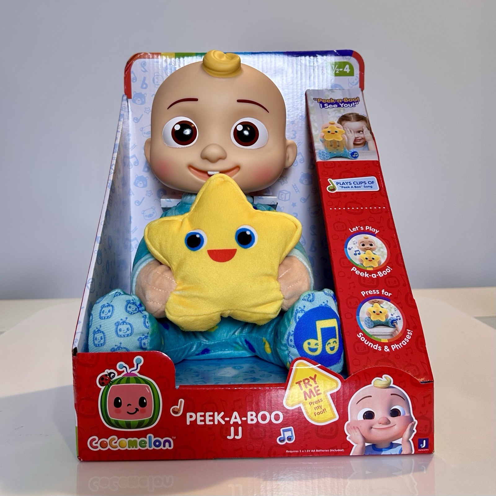 CoComelon Peek-A-Boo JJ Interactive Plush Figure 50589