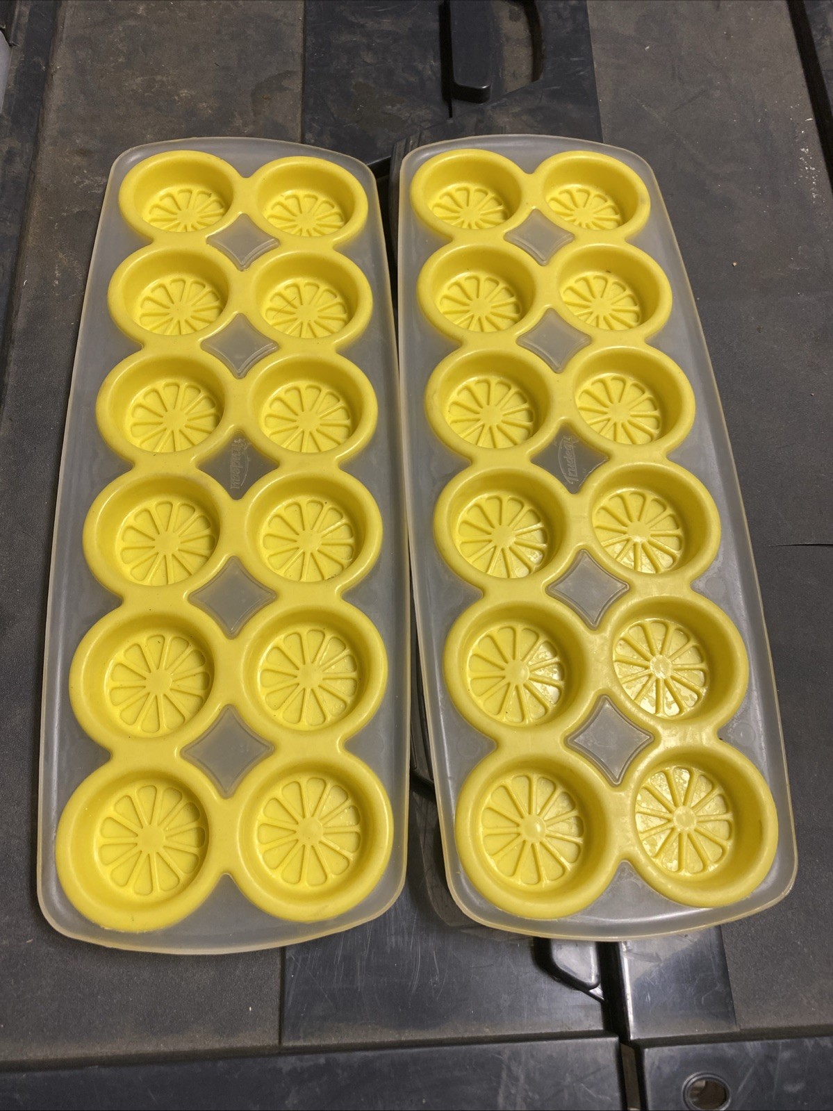 Trudeau yellow dots (use Lemon Juice) silicone ice tray makes 12 discs 2pc Lot