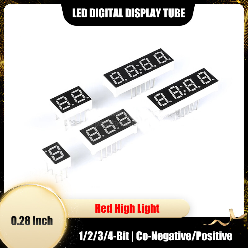 1/2/3/4-Bit 0.28" LED Digital Display Tube Co-Negative/Positive Red High Light