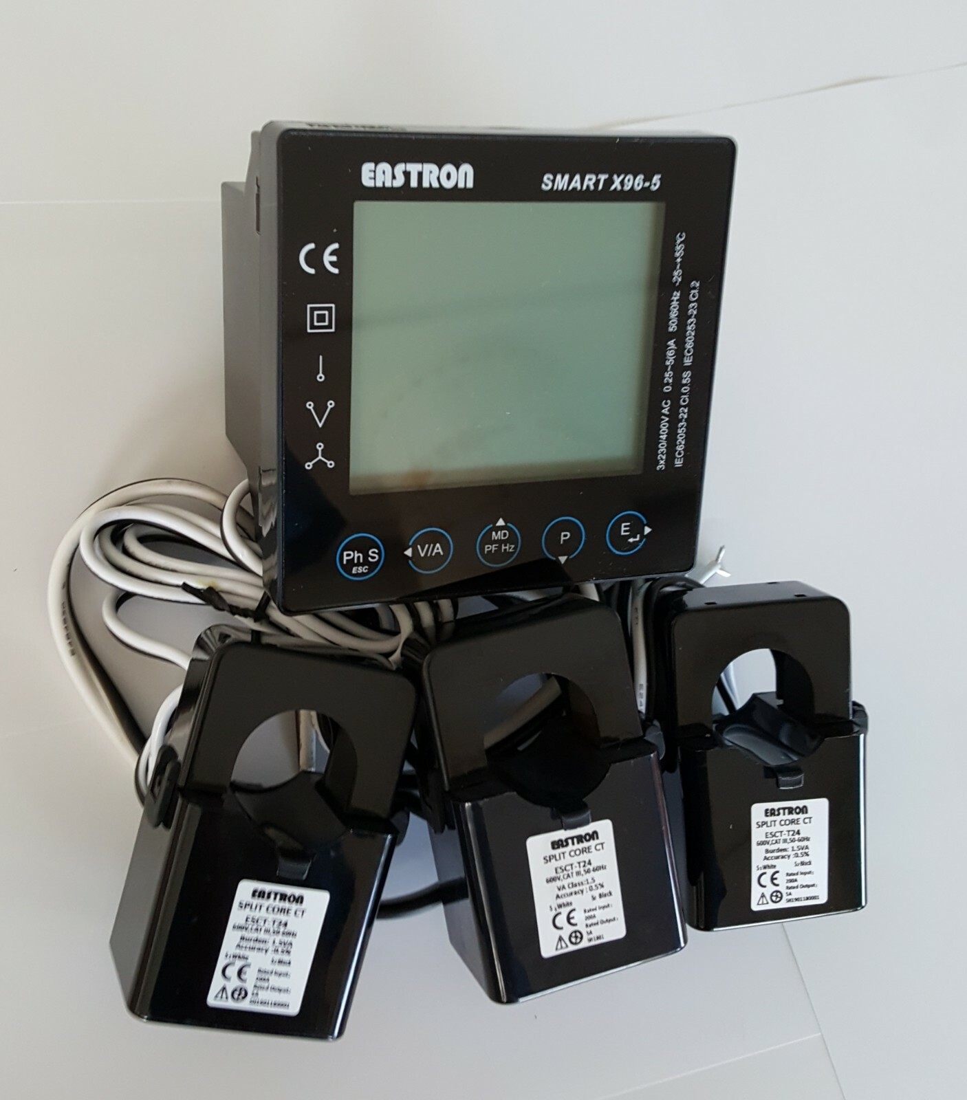 Electric Smart Meter TCP/IP  modbus kWh energy & pwer analyser 3 x 200 Amps CTs