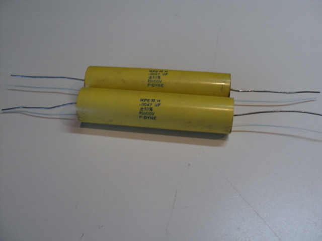 0.0047UF 15000V 10% HIGH VOLTAGE AXIAL CAPACITOR MPE11H F-DYNE -YOU GET 2 PIECES