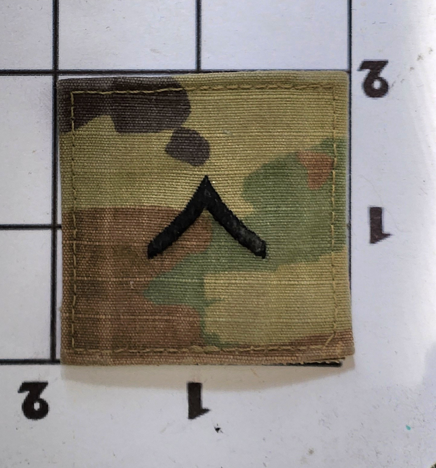 United States Army Private Patch Embroidered Rank Hook Loop Camoflauge Uniform