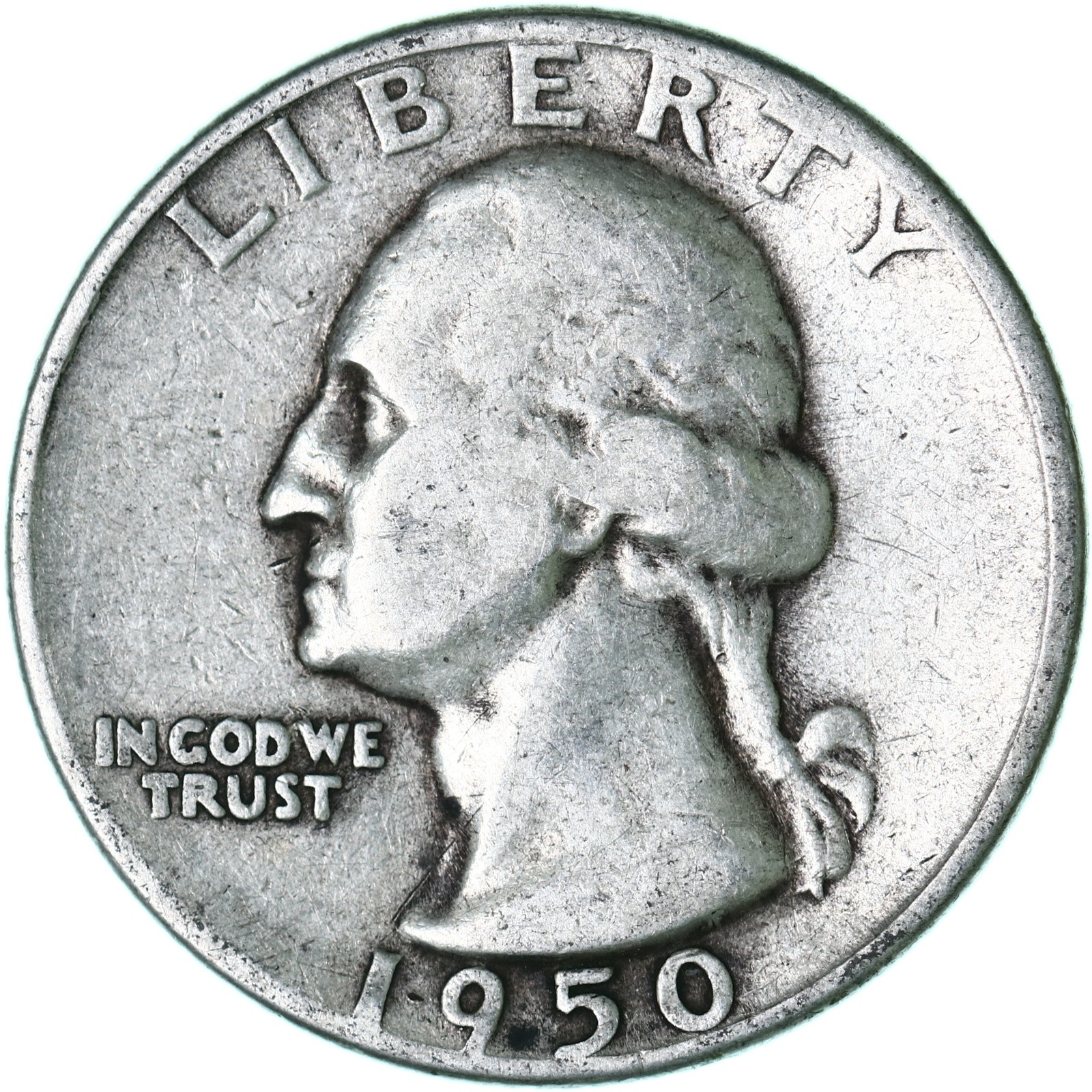 1950 S Washington Quarter 90% Silver Good GD
