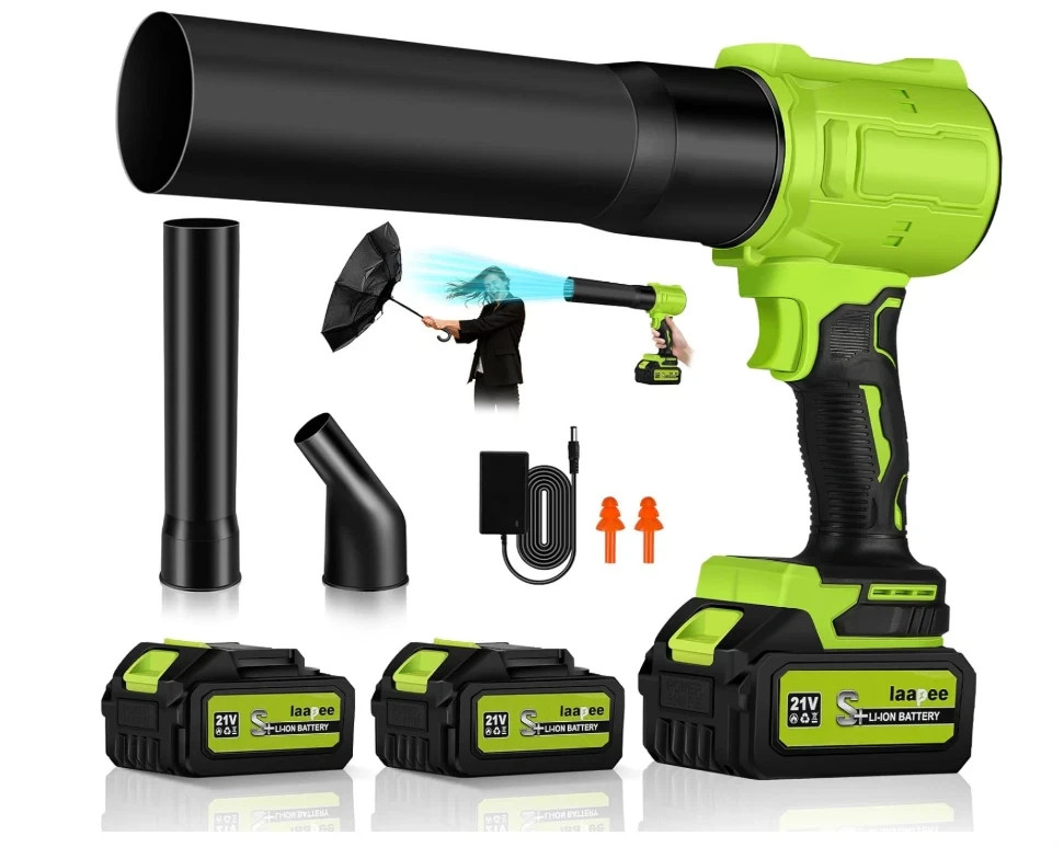 Cordless Leaf Blower 800000RPM Turbo, 2x4.0Ah Batteries, Handheld Yard Care