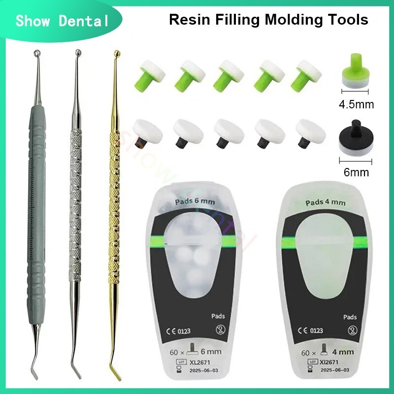 Dental OptraSculpt Foam Pads Kit Veneer Composite Resin Filling Spatula Handle