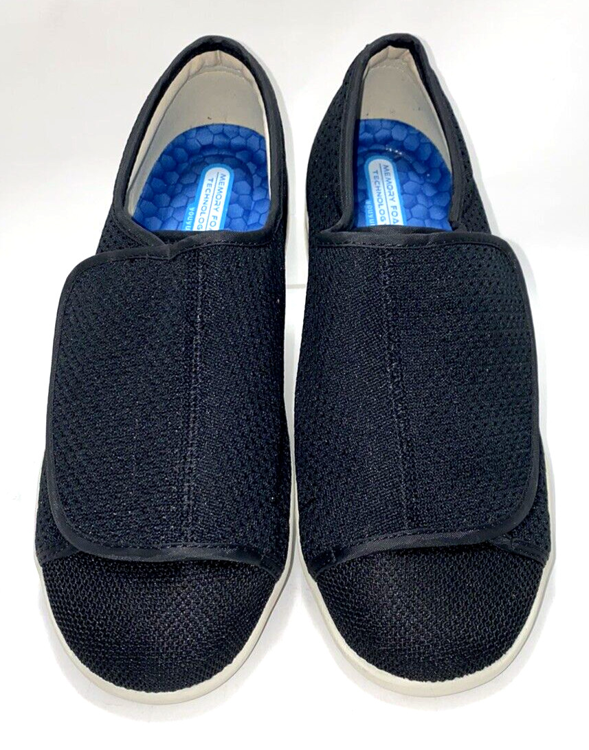 Youyun Diabetic Shoes Unisex Men 8.5 Women's 9.5 Black Mesh