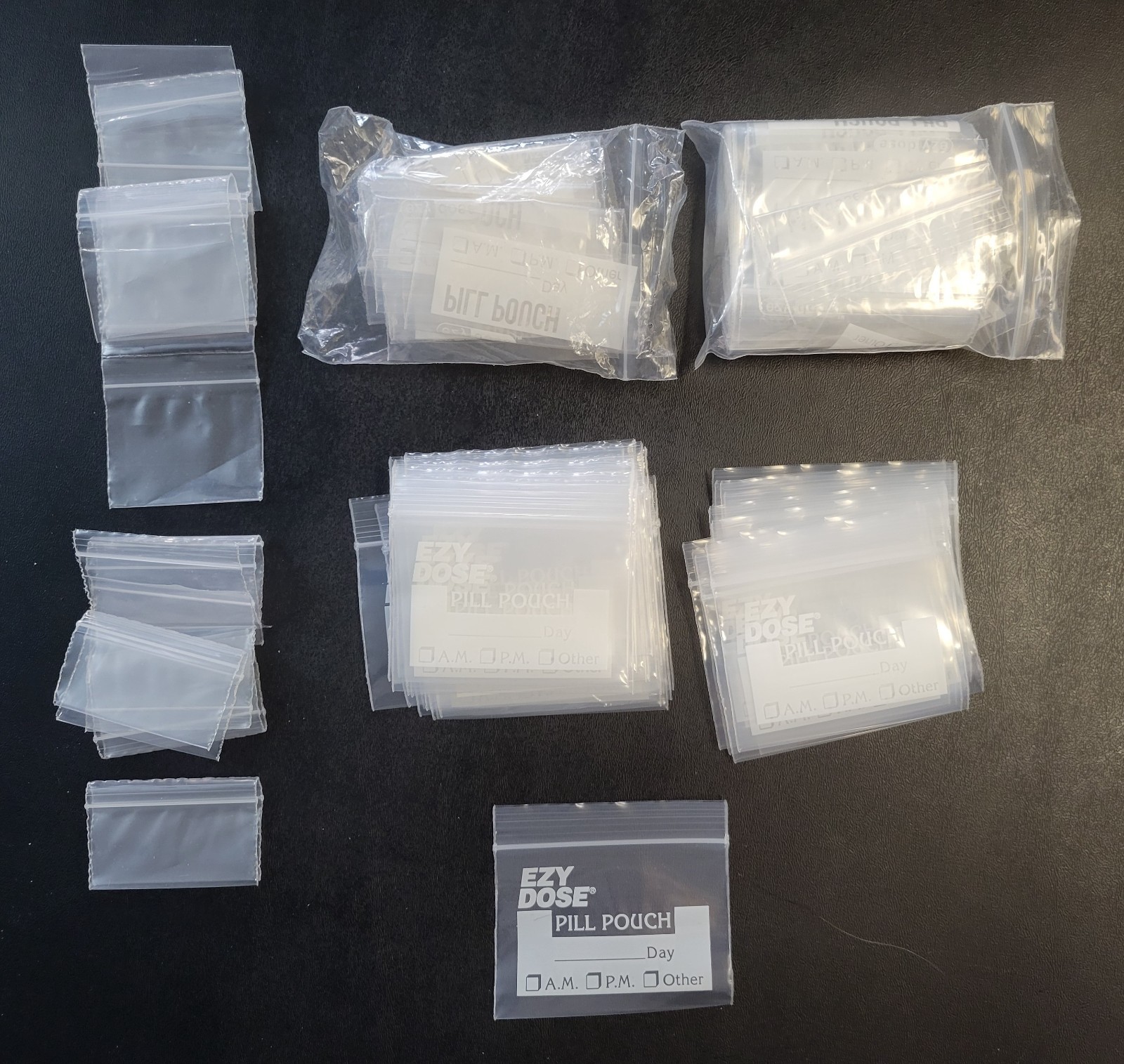 Disposable Pill Pouches - Pill & Vitamin Storage - 100+Count - 3 sizes -Open Box