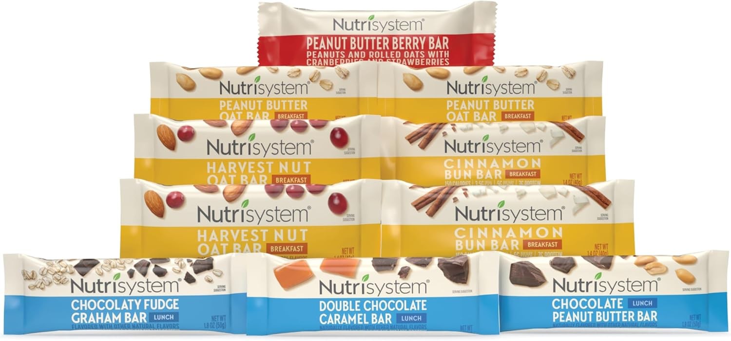 Nutrisystem® Breakfast and Lunch Bar Variety Pack, Helps Support Weight Loss