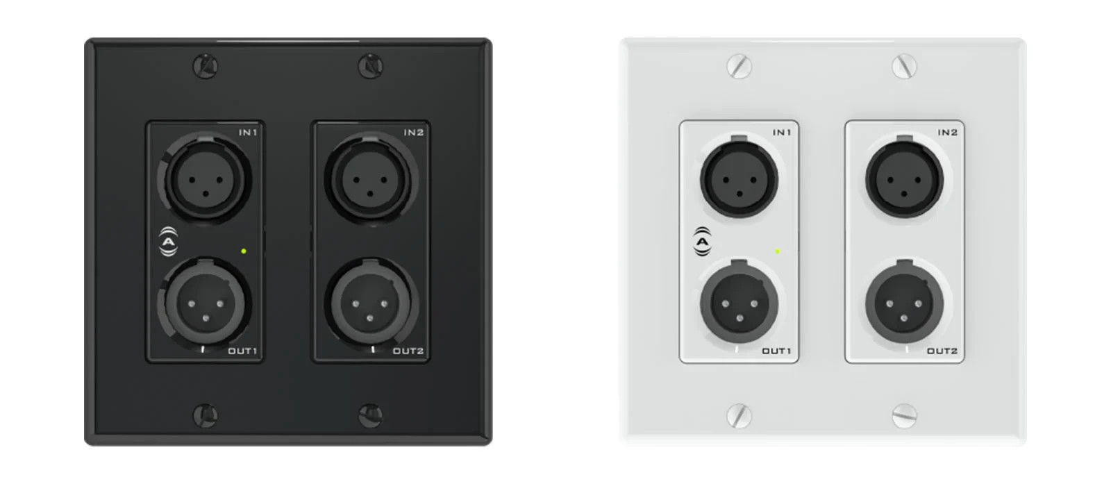 QSC Attero Tech unDX2IO+ Dante/AES67 network audio Wall Plate Black/White