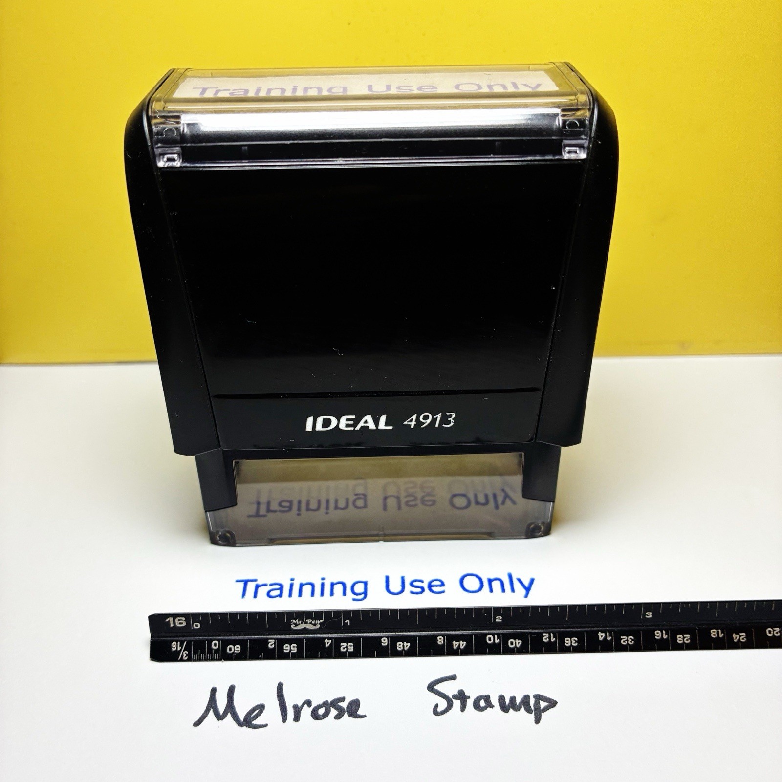 Training Use Only Rubber Stamp Blue Ink Self Inking Ideal 4913
