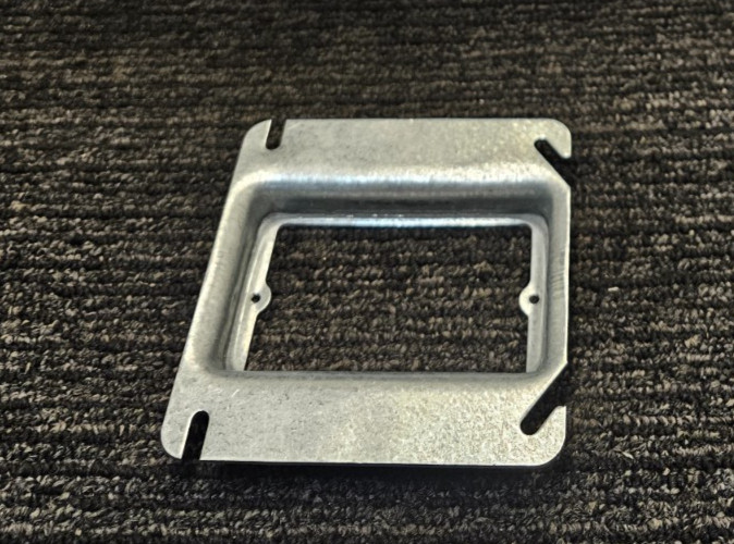 (QTY 10) Square Box Cover 4.5Cu in. Capacity  4" X 4" 5/8In Raised, Steel