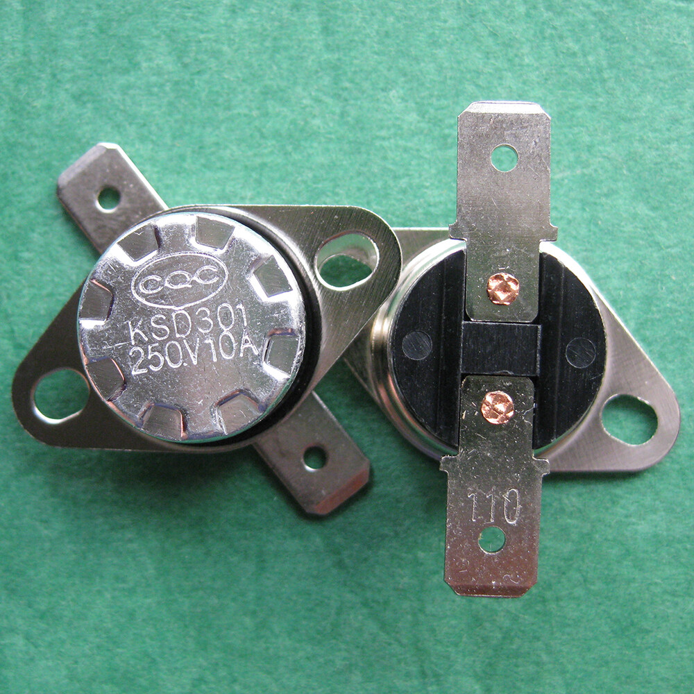 2pcs KSD301 110°C / 230°F Degree Celsius N.C. Temperature Switch Thermostat