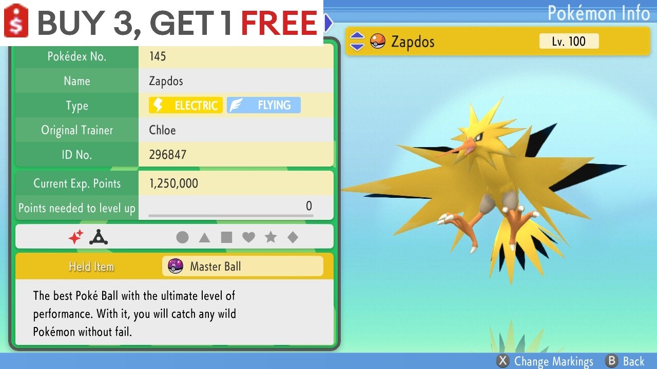 ✨ Shiny Zapdos  ✨ Pokemon Brilliant Diamond Shining Pearl 6IV BDSP