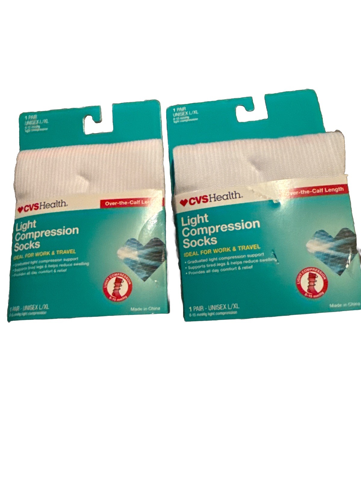 2CVS Light Compression Dress Socks Over-the-Calf Length Black Size L/XL Unisex