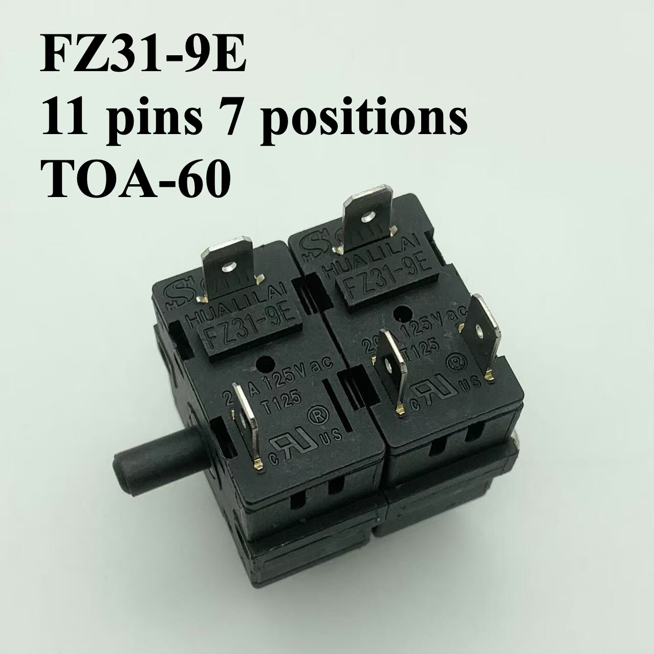 TOA-60 11pins Rotary Function Switch 7positions HUA LI LAI FZ31-9E FZ31-10