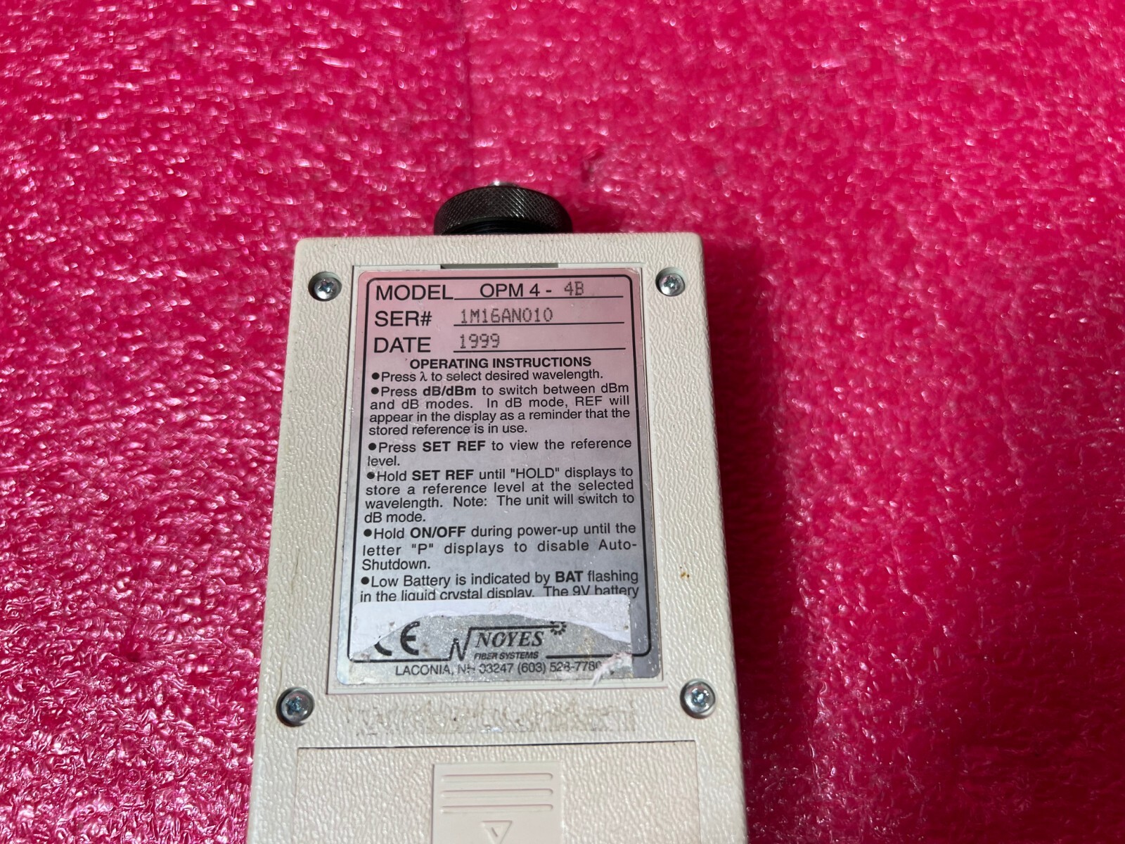 1 Pc Noyes OPM4-4B Optical Power Meter