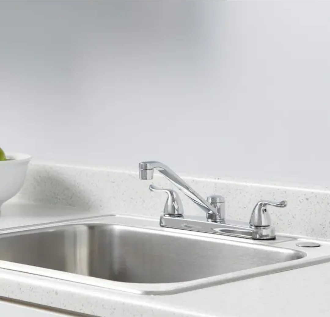 Glacier Bay Constructor Double Handle Standard Kitchen Faucet in Chrome
