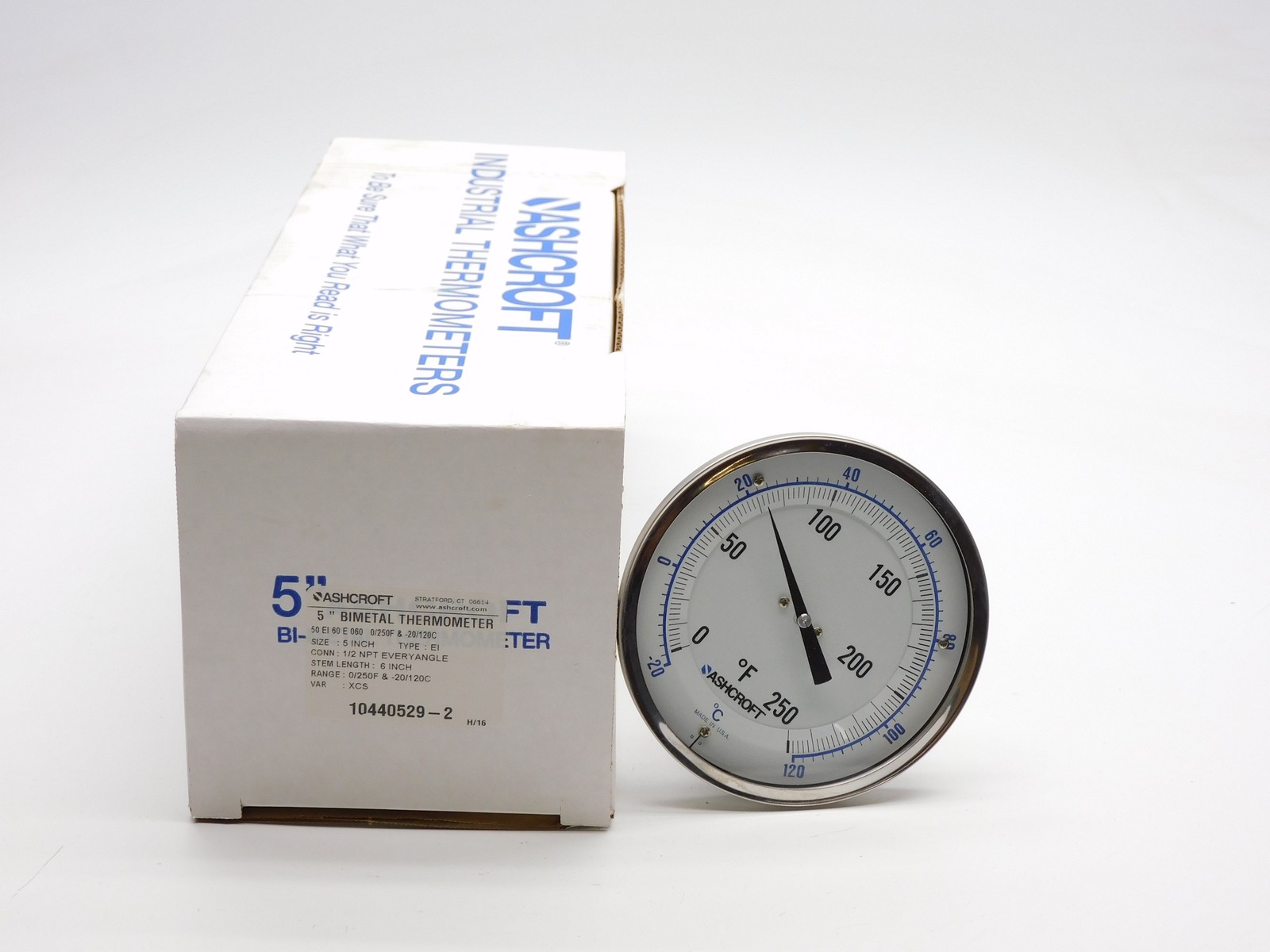 ASHCROFT 50EI60E060 0/250'F 5" NSMP