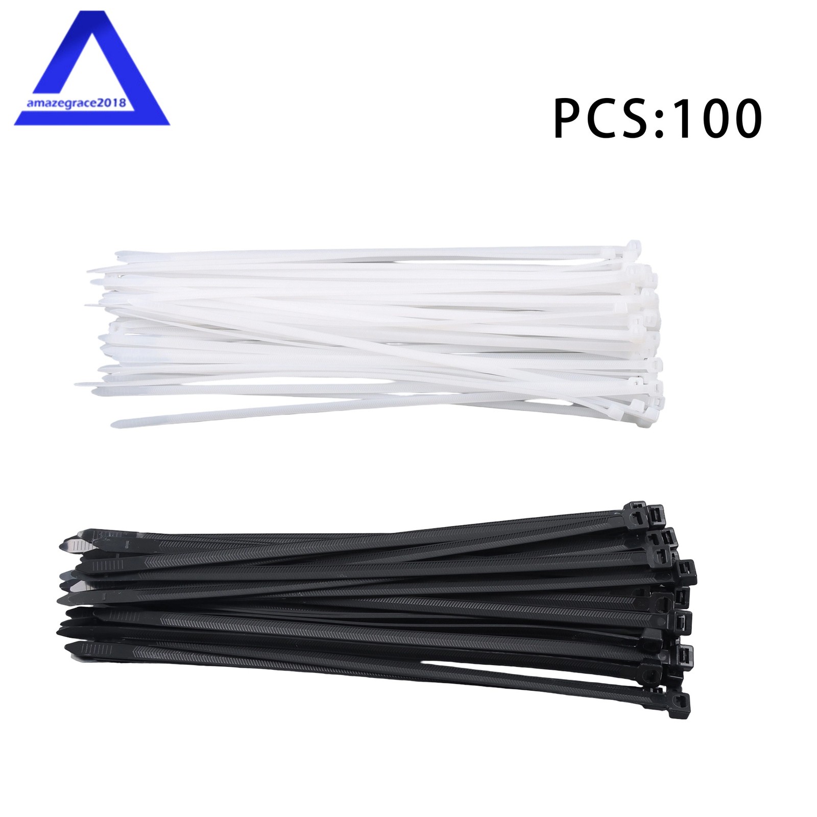 Zip Ties Heavy Duty 12+12 inch, V-Shaped Toothed Double Sided W/ 200 LBS, 100Pcs
