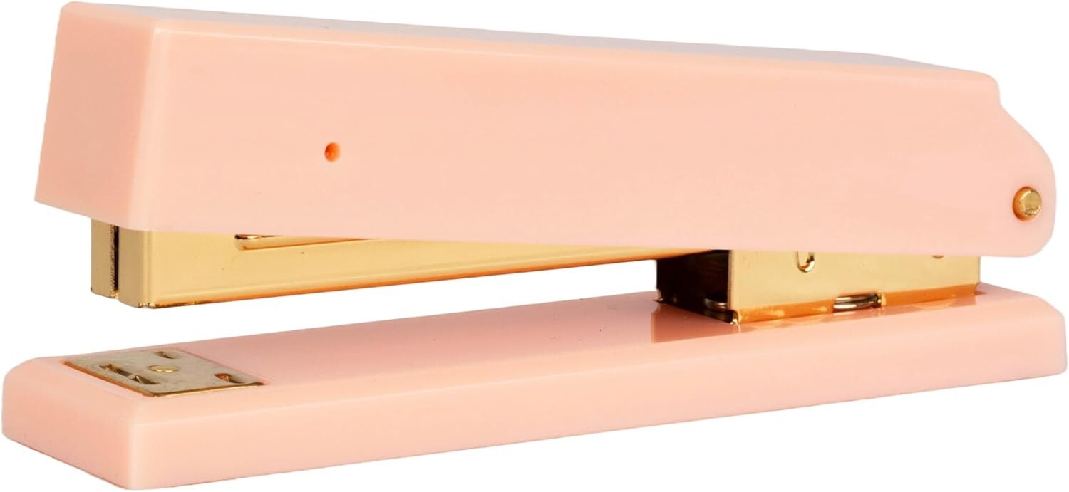 Blu Monaco Pink Stapler – Cute and Stylish Desk Stapler with Smooth Metal ...
