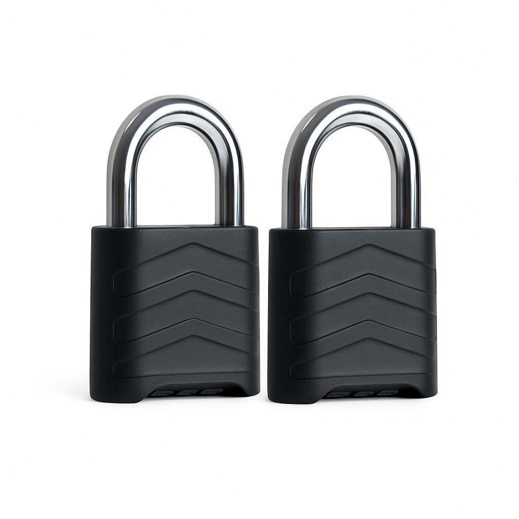 Large Combination Lock, 56mm 4-Digit Padlock with 8mm Shackle-Black