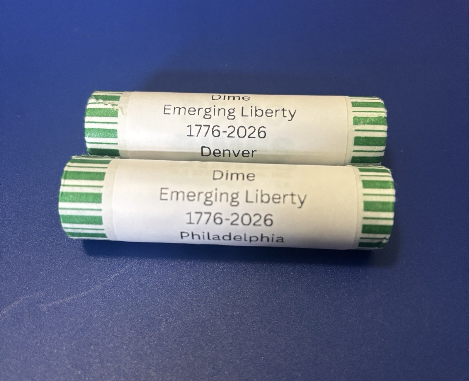 2026 Dime Rolls - 2 Emerging Liberty Dime Rolls - (P & D Dime Roll)