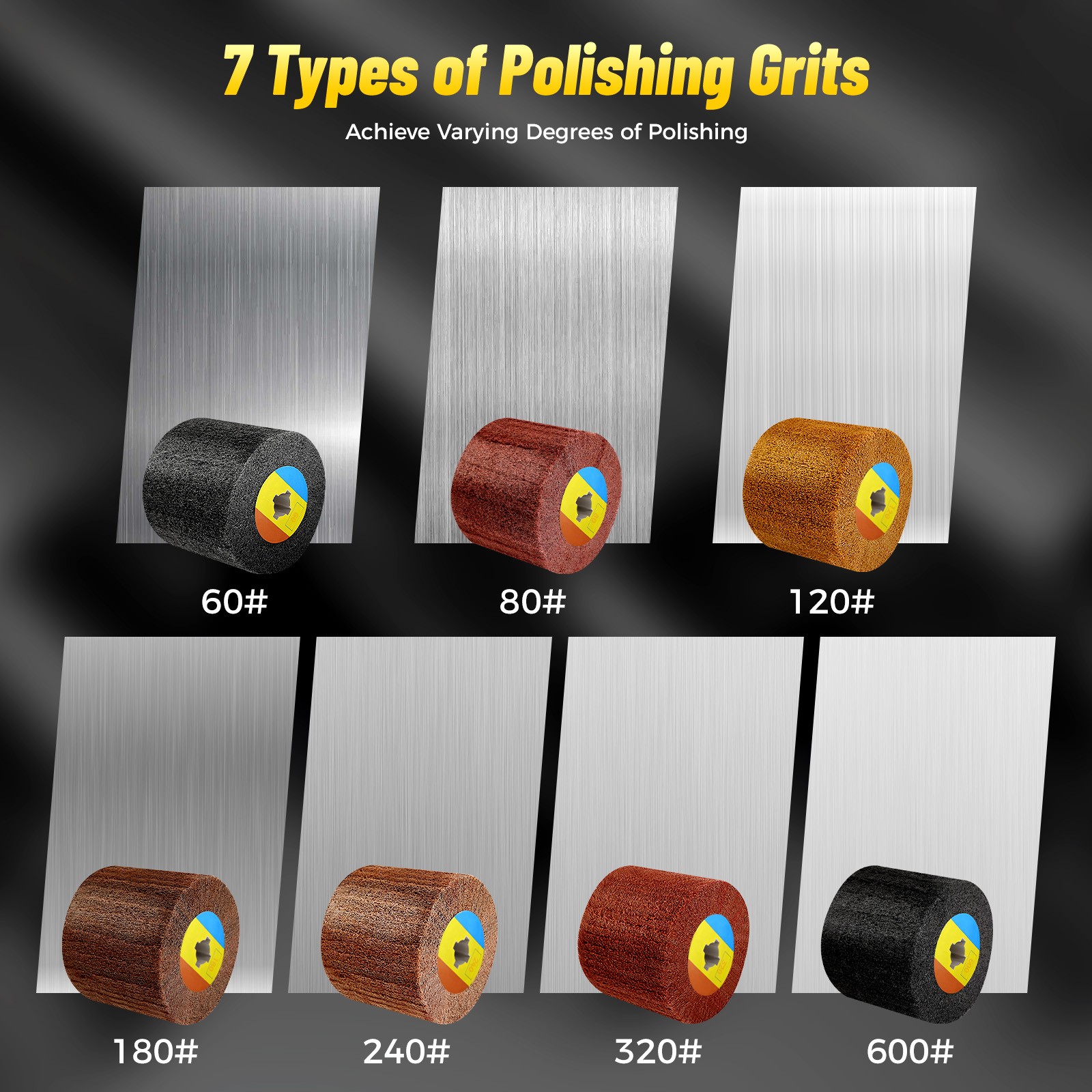 7 Pcs Wire Drawing Rapid Repair Polishing Burnishing Wheel For Polisher Sander