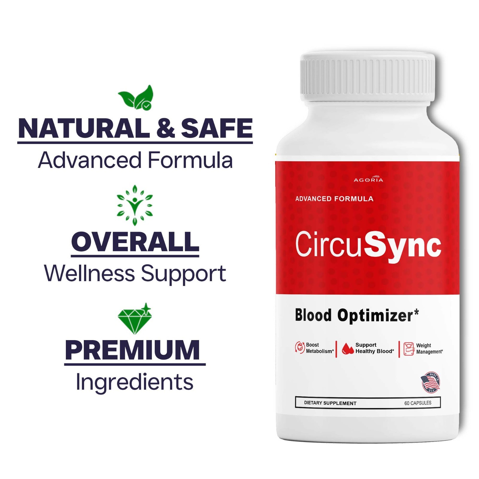 (3 Pack) CircuSync Advanced Blood Support Formula Supplement Circu Sync Capsules