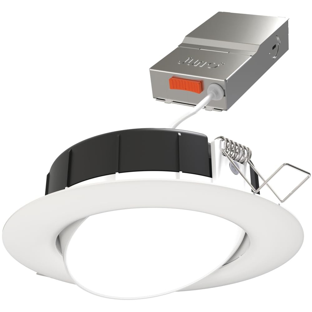 Juno LED Shower Light, Adjustable 4 Inch Wafer Downlight, 4-Inch, Matte White