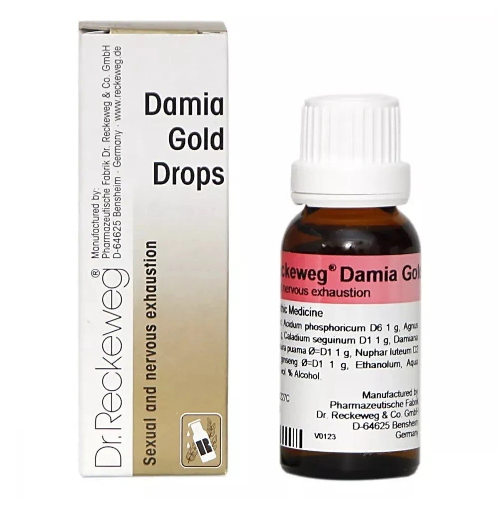 Dr Reckeweg Germany Homeopathic Damia Gold Drops (22ml) Men's Wellness Stamina