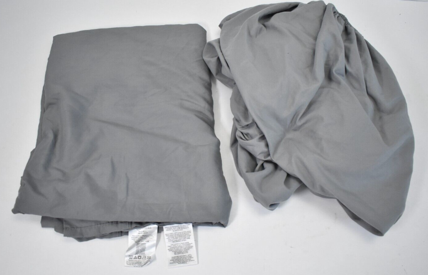 Amazon Basics Twin Size Sheet Set Elephant Dark Gray 66" x 96" Bedding