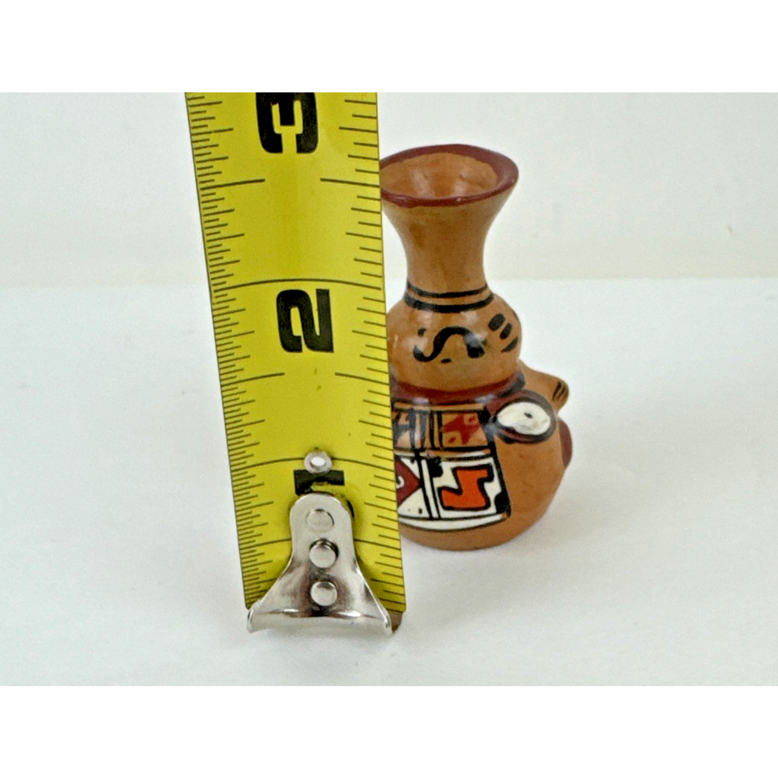 Miniature Clay Jug painted Face small terracotta