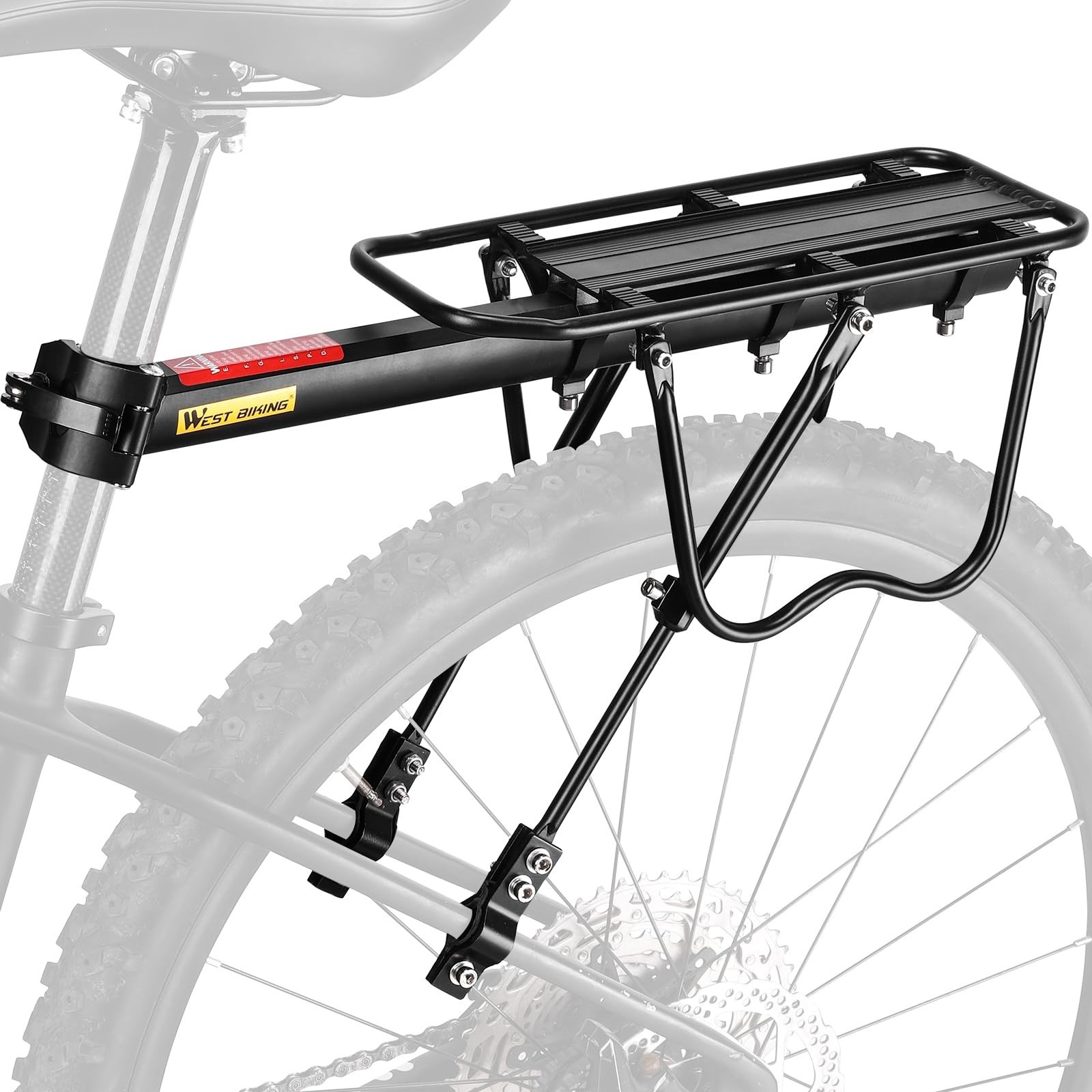 West Biking 110Lb Capacity Almost Universal Adjustable Bike Cargo Rack Cyclin...