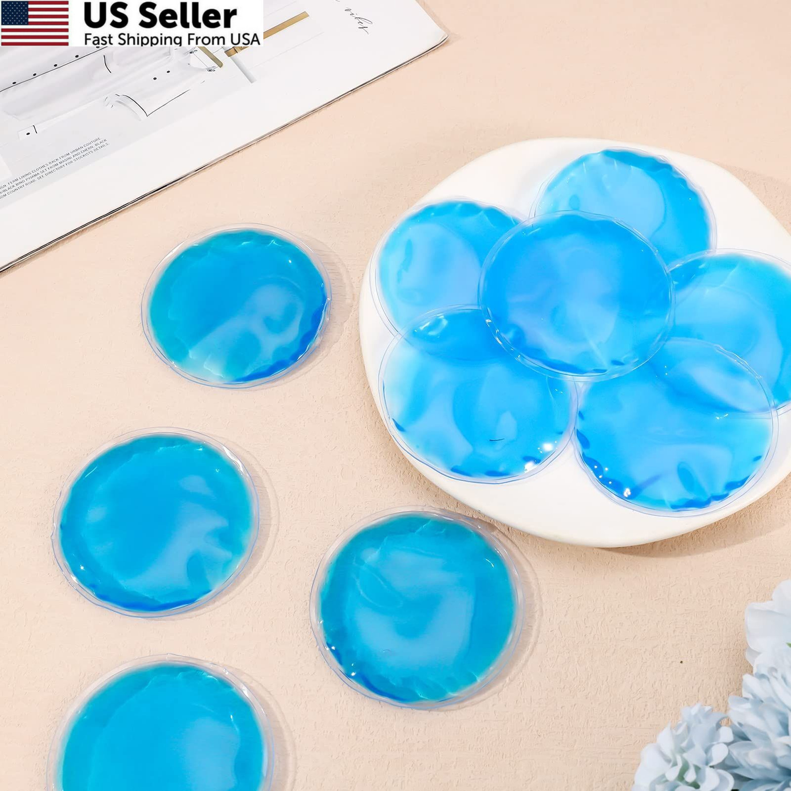 10 Pack Small Round Gel Ice Packs Hot Cold Compress for Face Wisdom Teeth Surger
