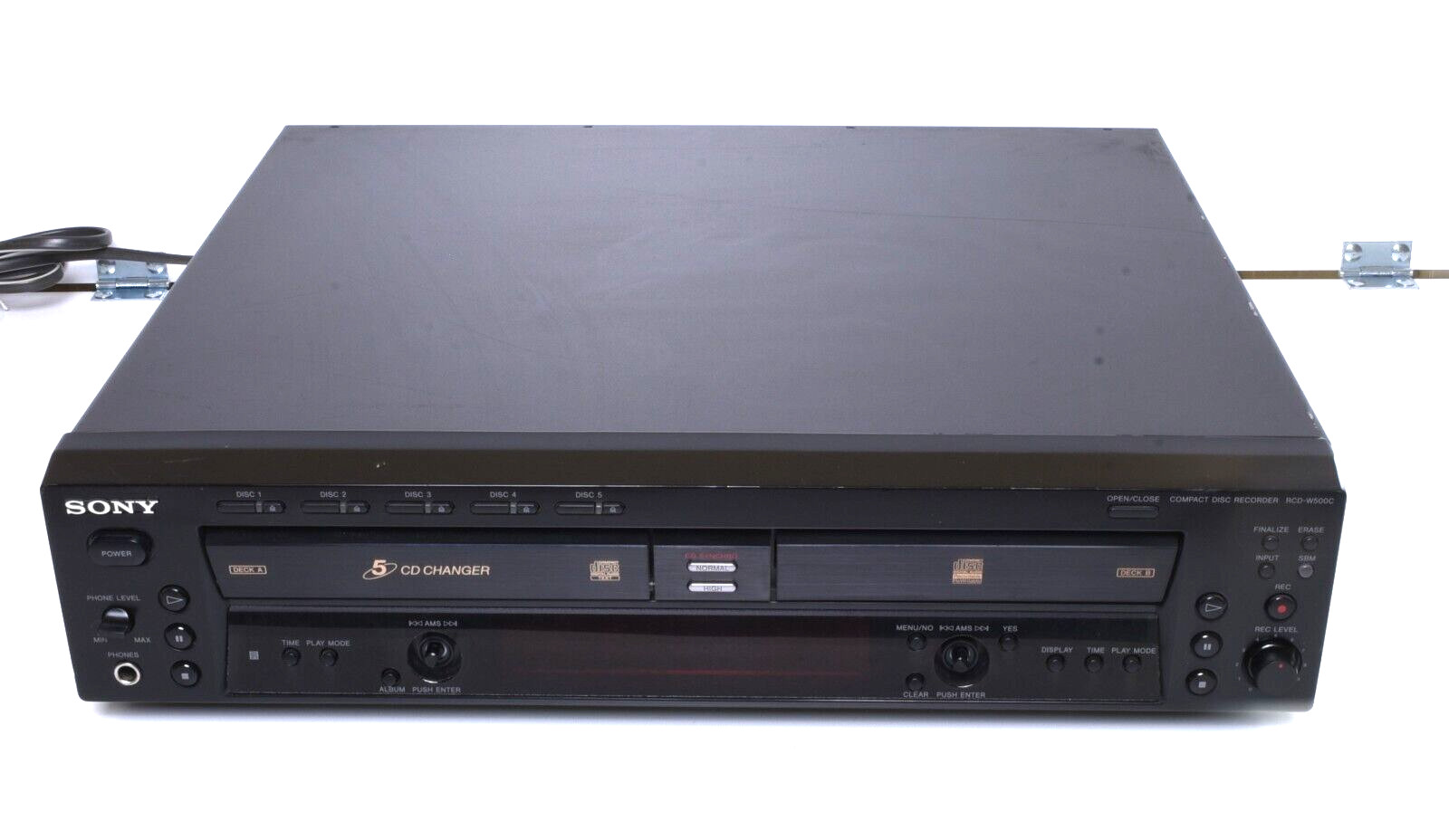 Sony RCD-W500C Compact Disc Recorder Dual Deck 5 Disc Player CD FOR PARTS