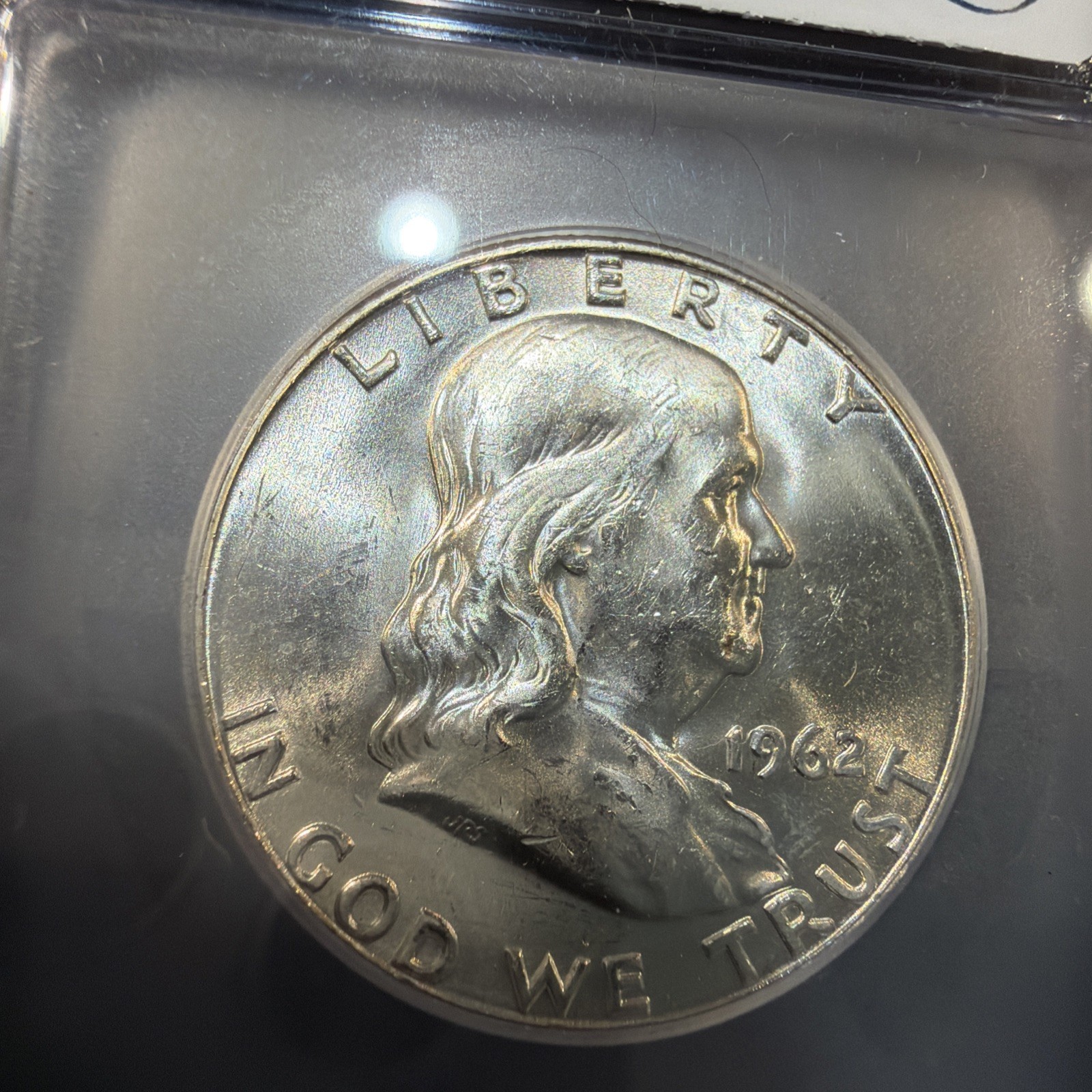 1962 D Franklin Half, IGC MS62