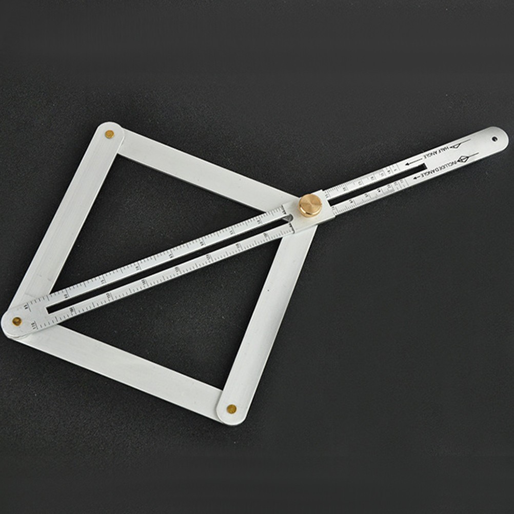 Diagonal Ruler Multifunctional Protractor Measuring Tool for Woodworking