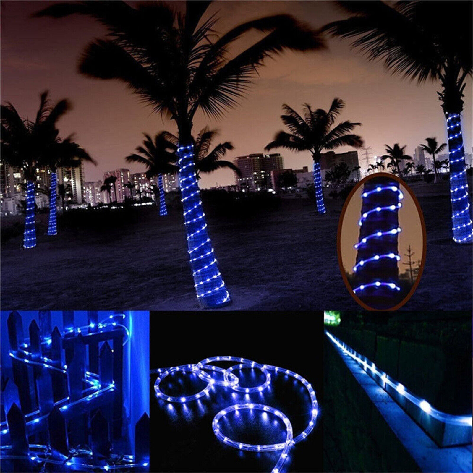 Solar Rope Tube Lights String Light Waterproof Outdoor Garden Lamp 32FT 100 LED