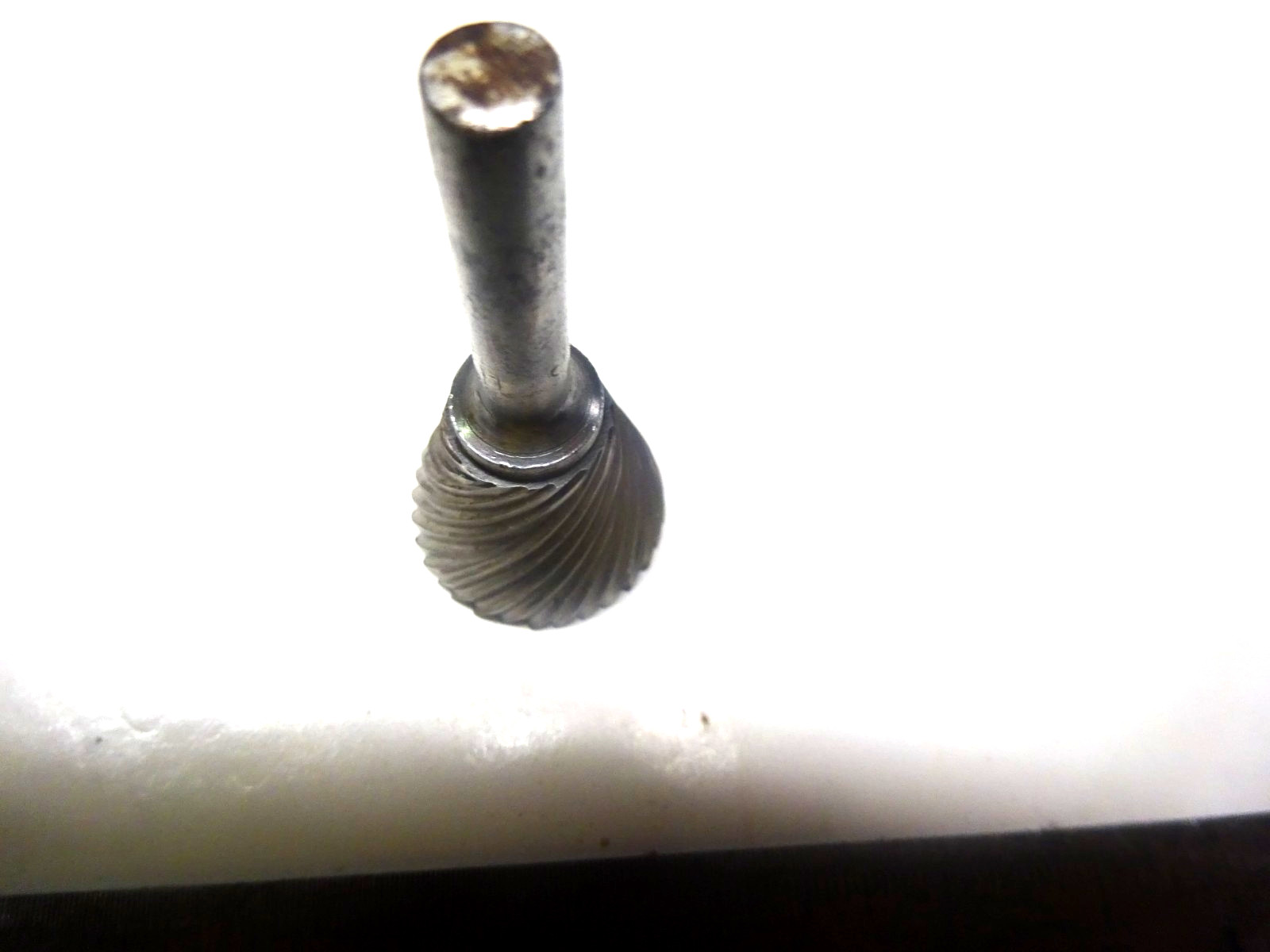 REGROUND TAPER ROTARY FILE DEBURRING TOOL .900" IN DIAMETER.