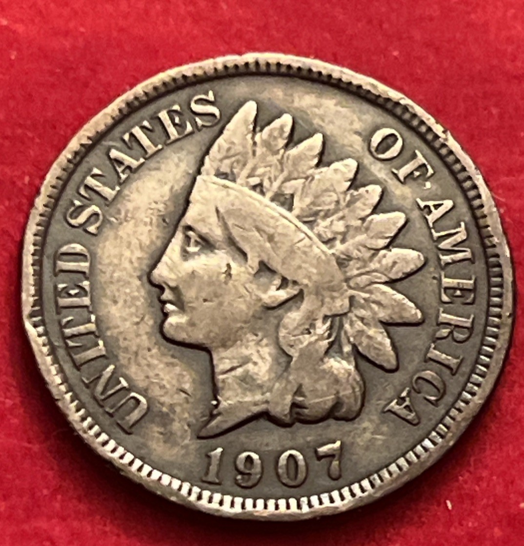 1907 indian head cent BN13