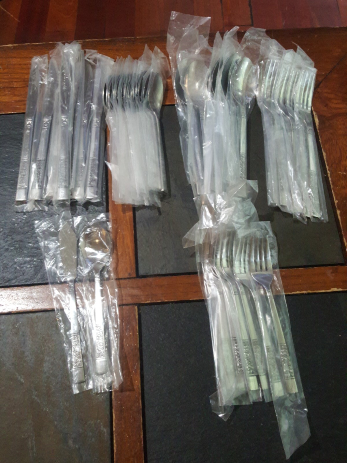 MCM Sango Stainless Steel Korea Flatware Spring Set of 50 NOS!