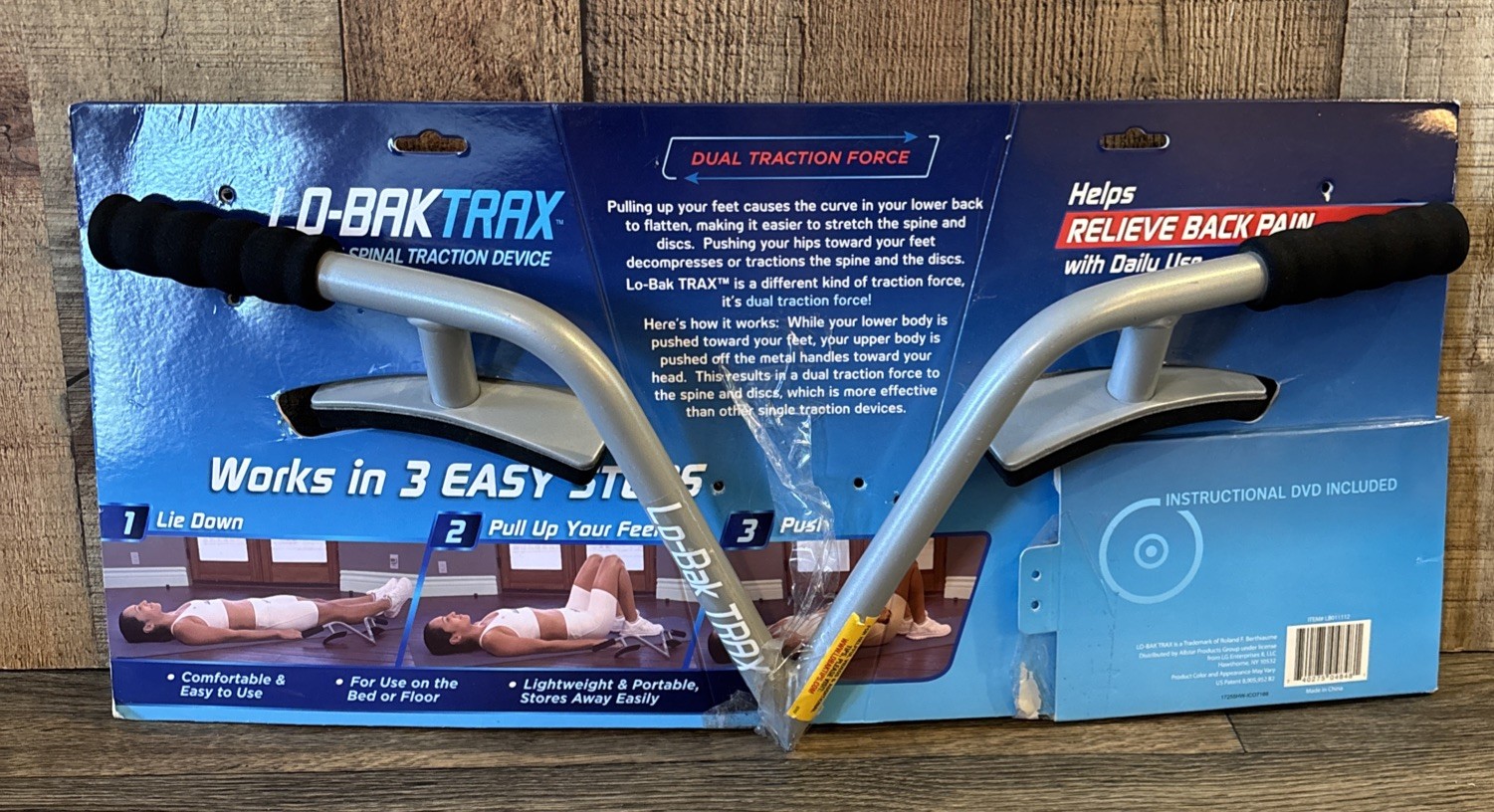 LO-BAK TRAX Portable Spinal Traction Low Back Pain Stretcher AS SEEN ON TV No CD