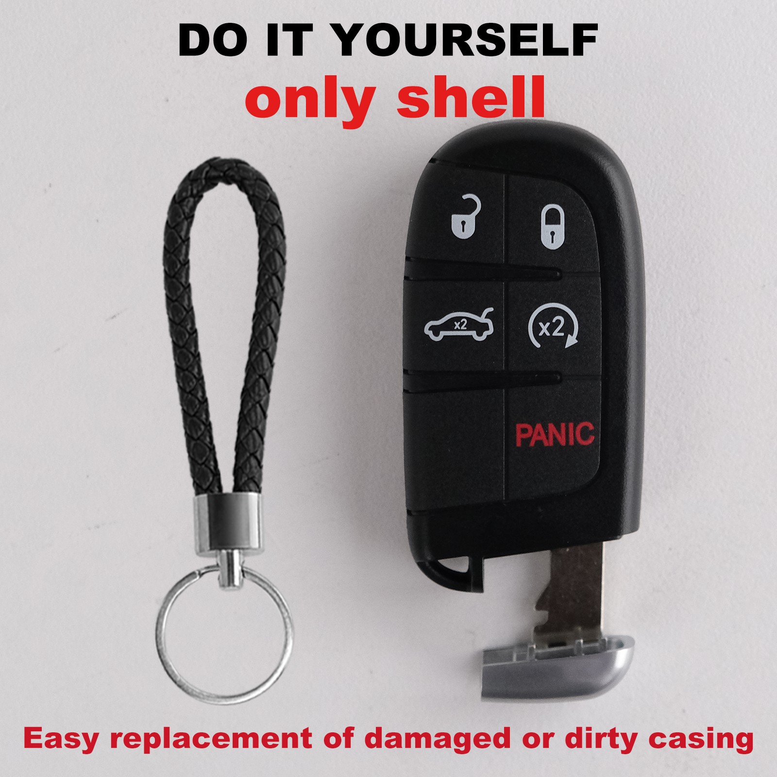 Key Fob Remote 5b Shell Case Replacement for Jeep Dodge Chrysler M3N-40821302