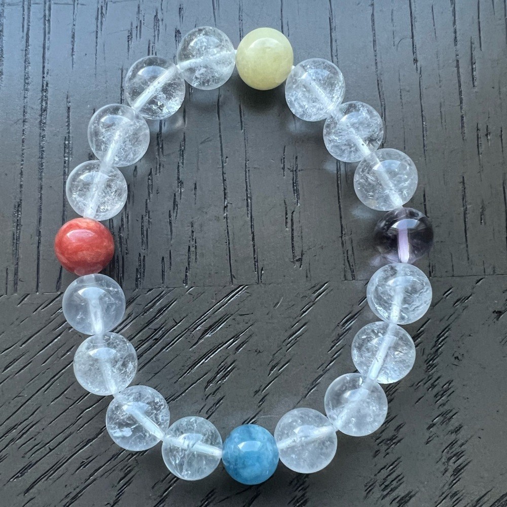 DIY Clear quartz bracelet 10mm SIZE 6.5’