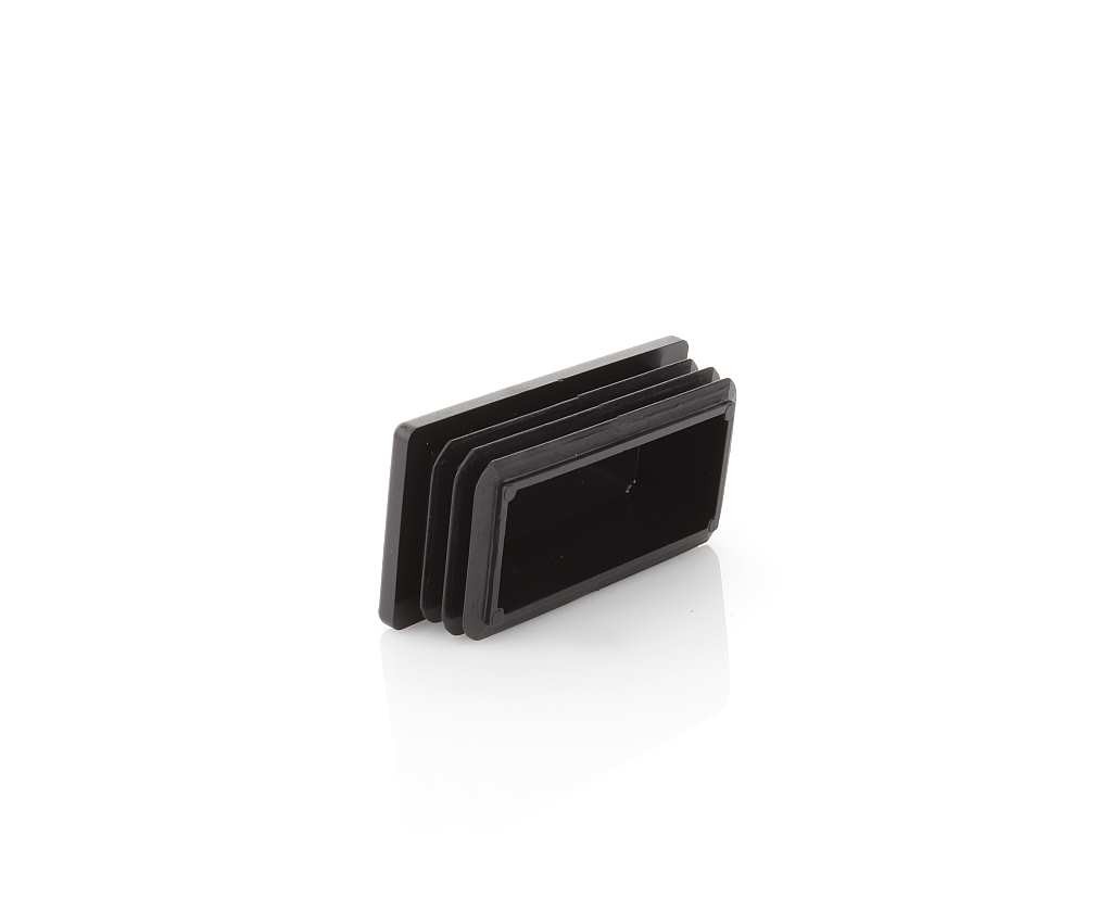10x Rectangular Tube Lamellar Plug 30x40 mm Grey End Caps Plastic