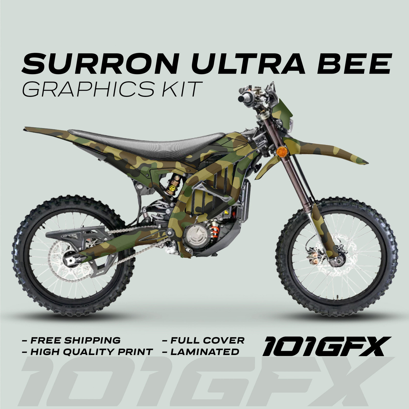 Surron Ultra Bee Graphics Kit CAMOUFLAGE Military army woodland Stickers