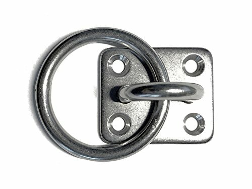 Stainless Steel 316 Square Pad Eye with Ring 3/16" 5mm (35mm x 30mm) Marine