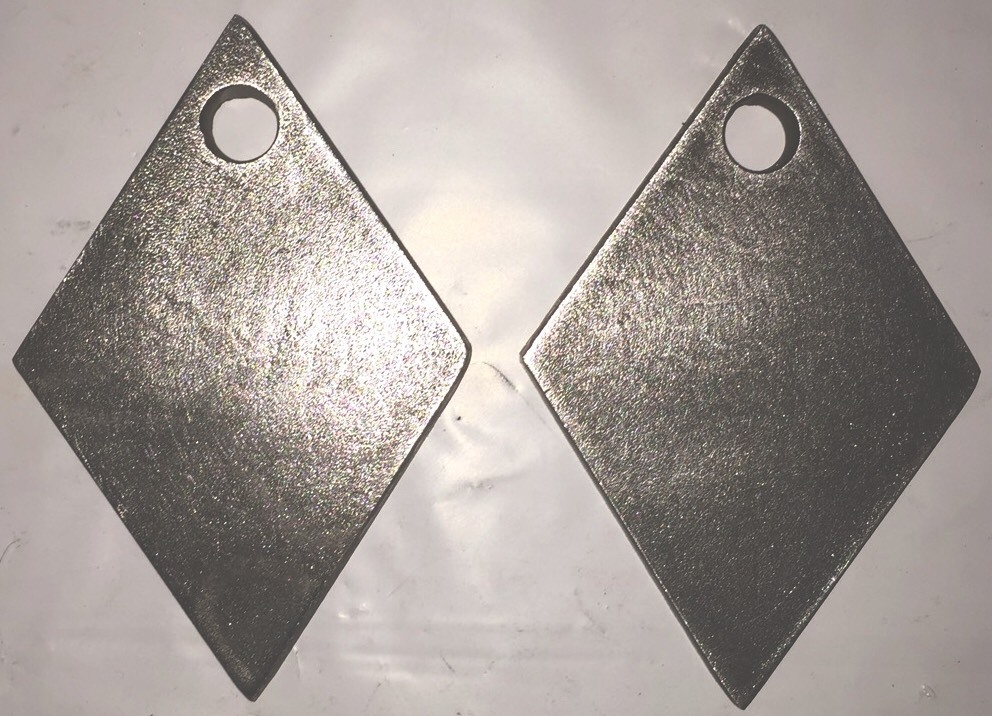 AR500 STEEL TARGET DIAMOND 1/4" X 4" X 6" SET OF 2