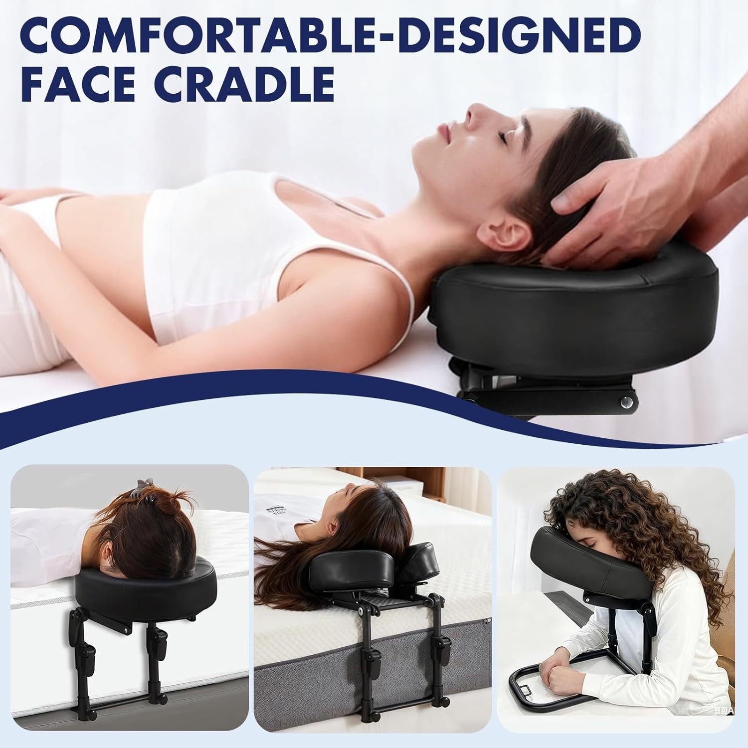 Adjustable Massage Headrest for Bed - Lightweight Face Cushion for Therapy