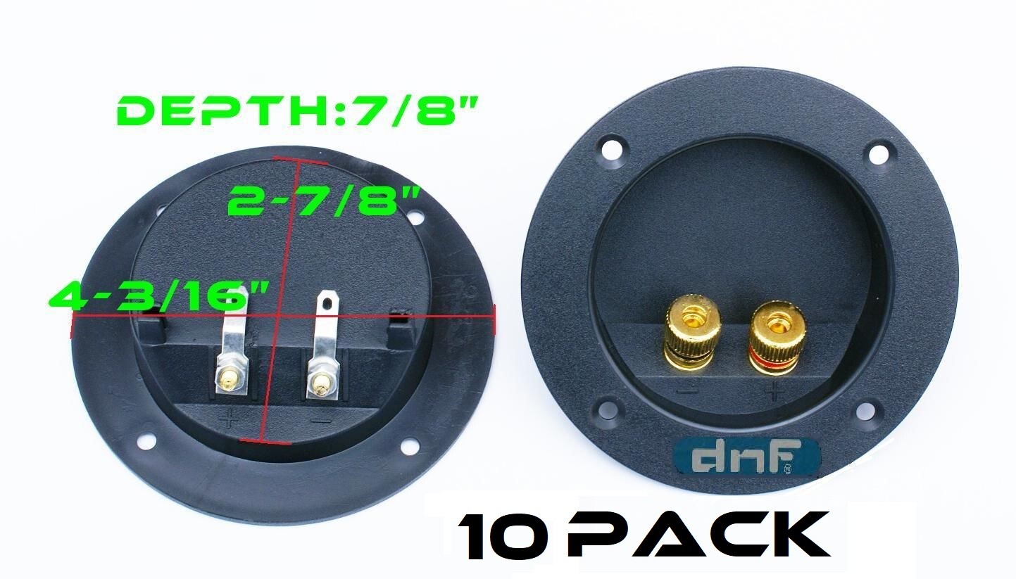10 PACK SPEAKER BOX TERMINAL ROUND TWIST CUP CONNECTOR SUBWOOFER ENCLOSURE WIRE
